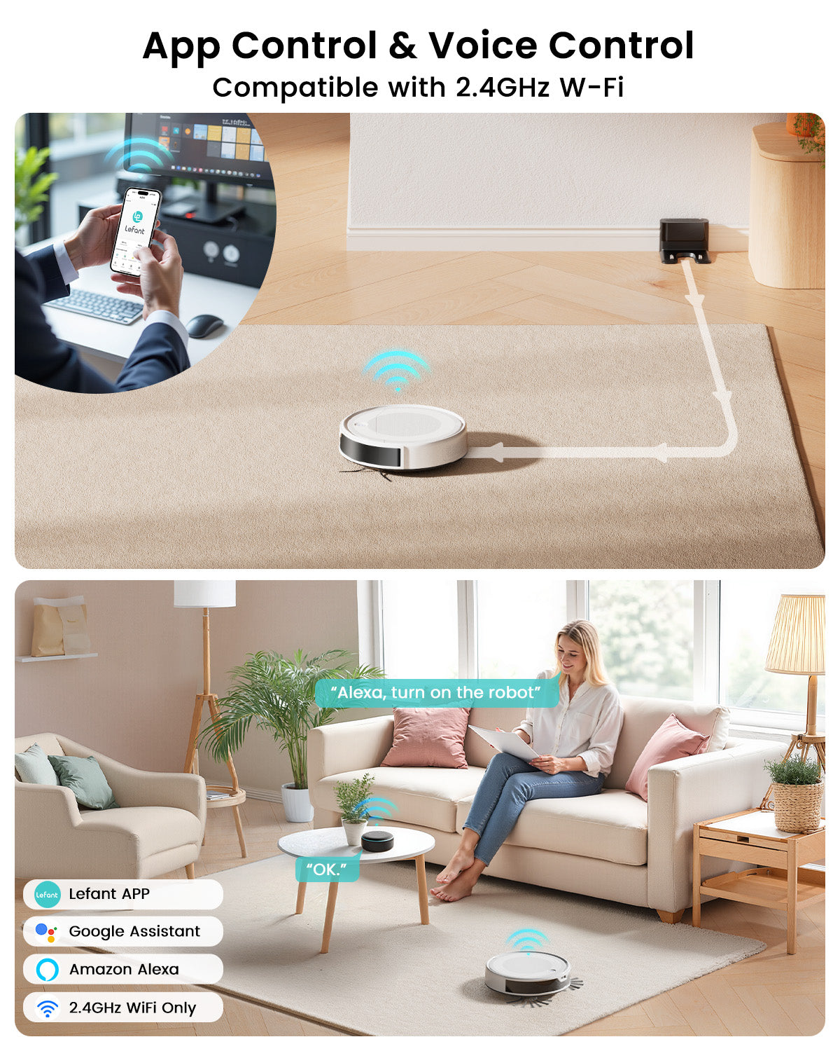 Lefant Robot Vacuum M310 Ultra White