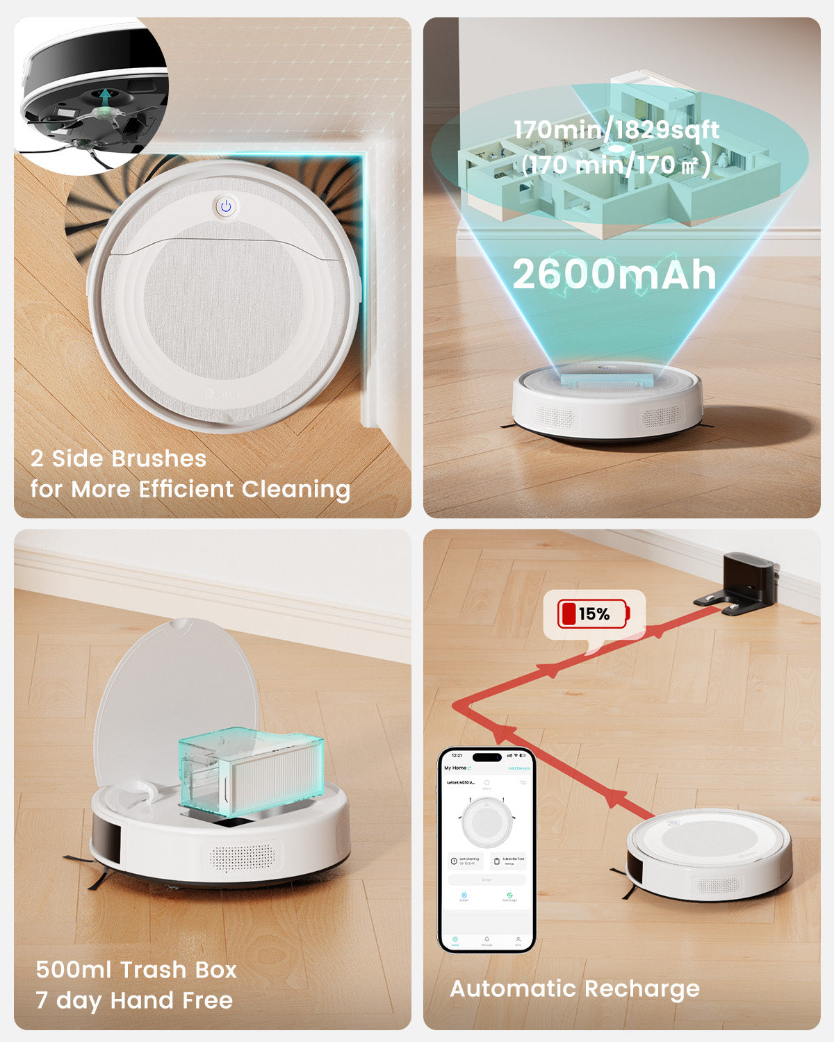 Lefant Robot Vacuum M310 Ultra White